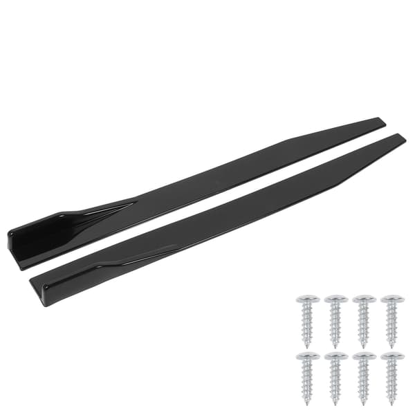 2 st Universal Bil Sidoskjol Splitter Läpp Winglet Diffuser 120cm 47.2in Glänsande Svart