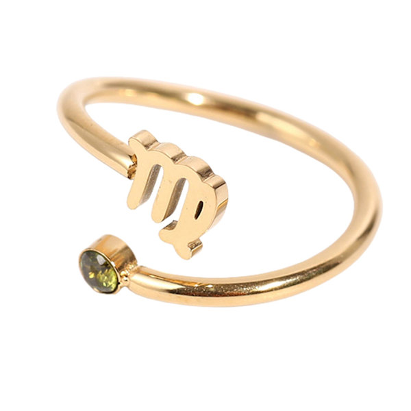 Kvinner Ring Constellation Rhinestones Klassisk mote Utseende Galvanisering fingerring for daglig bruk Virgo