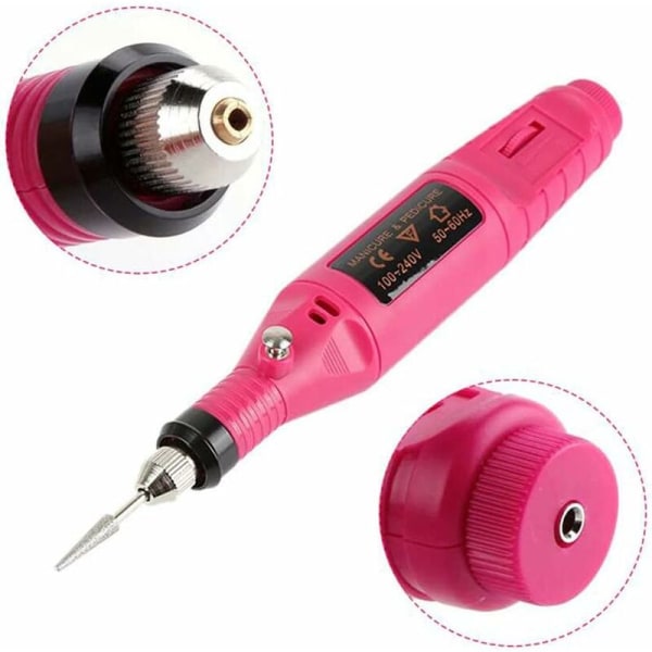 Europæisk standard - Rose rød (karton) neglepolerer Mini elektrisk pen negleværktøj