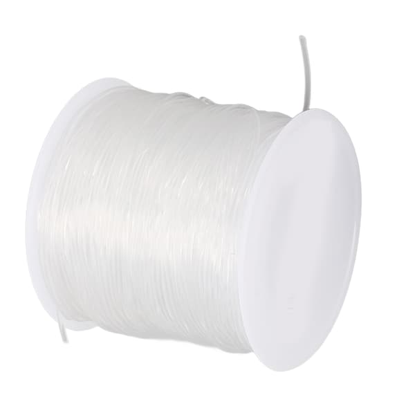 1,2 mm kristalltråd DIY-hantverk Transparent elastisk rund klar elastisk tråd med 2 pärlnålar för sömnad