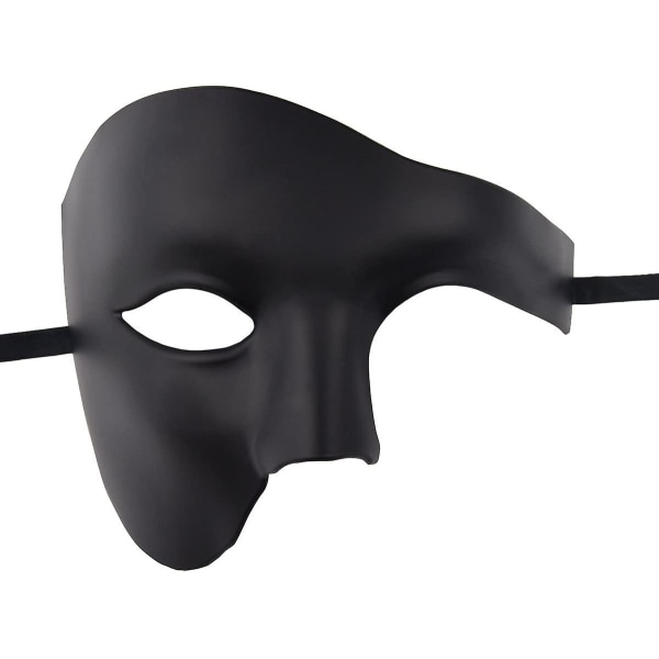 Mask för män Halloween Phantom of the Opera Masquerade Mask Black