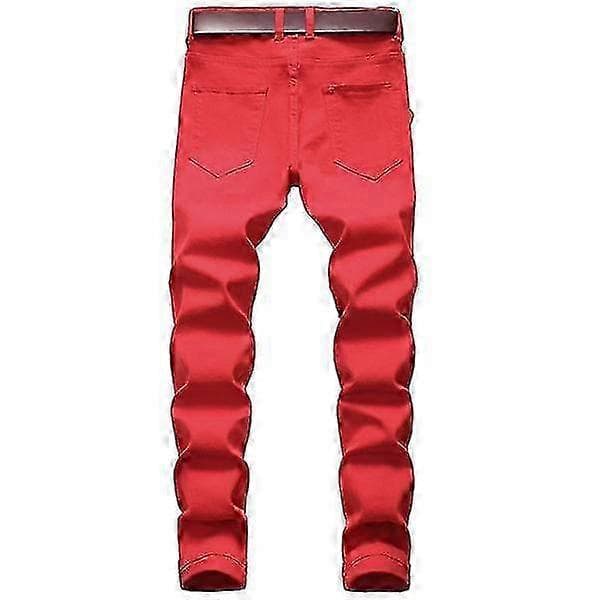 Ripped jeans til mænd afslappede denim bukser