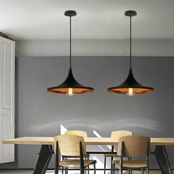 Industriell Retro Pendellampe E27 Lampe for soveromsbar Sort - Svart