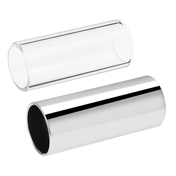 2st Gitarr Slide 6cm Rostfritt Stål Glas Tone Bar Set Instrumenttillbehör