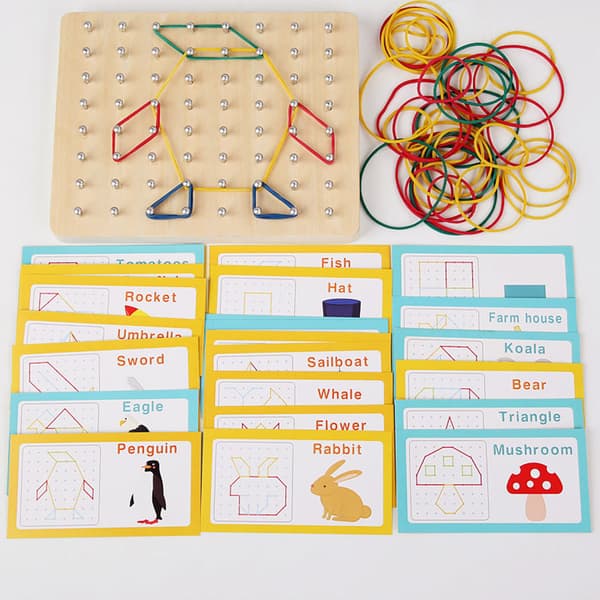 Puinen Geoboard Montessori Oppimislelu