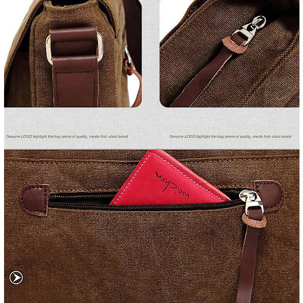 Casual Canvasväska, Retro Herraxelväska Dark gray