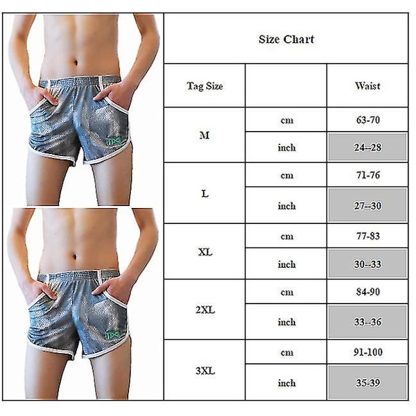 Män Mesh Boxer Lösa Lounge Trosor Underkläder Grey L