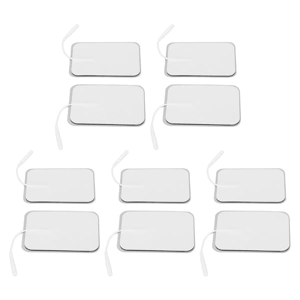 10 stk. selvklebende elektrode pads erstatning for TENS maskin 2mm 0.08in rektangulær patch