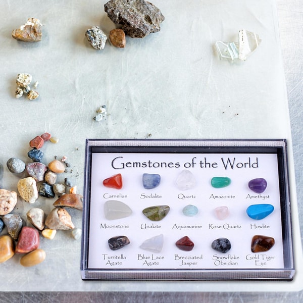 15 stk Miljøvenlige mineralsten uregelmæssig form sten blandet mineralsten dekoration til hjemmet
