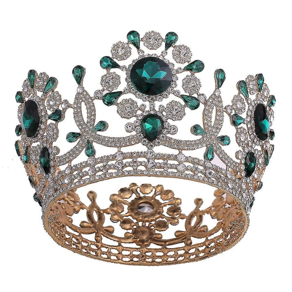 Jeweled Crowns Beautiful Headpiece Wedding Crown Wedding Tiaras Hårtilbehør For Prom bursdag KC Gold And Red Diamonds
