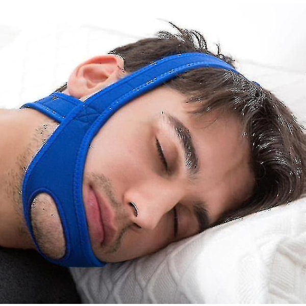 Neopren Anti Snore Stop Snorking Chin Strap Belte Blue