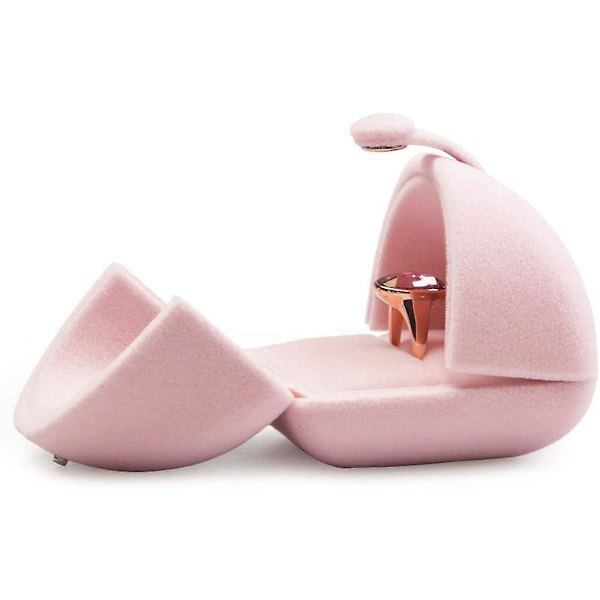 Rosa sammet Smycken Förpackningslåda Halsband Display Case Halsband Presentförpackning