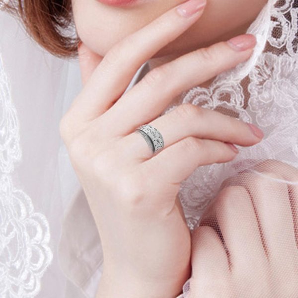 Kvinner Ring Løvetann Bokstaver Vintage galvanisering Mote Utseende Finger Ring Smykker Gaver US 9