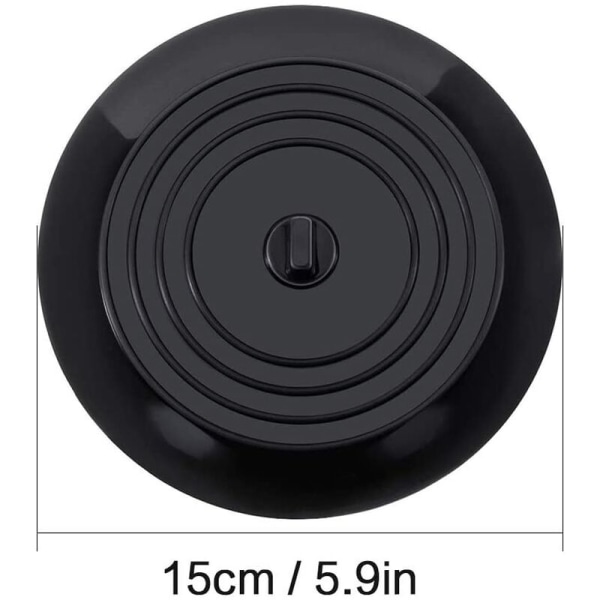 FDA livsmedelsklassad svart diskbänk rund silikon diskho propp vattenpropp silikon cover diameter 15cm