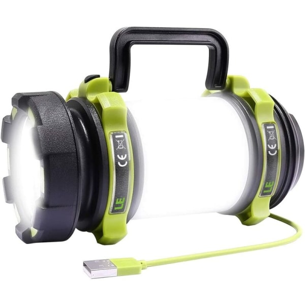 KS-5992AC Grønn utendørs lyst lys Oppladbar lommelykt 6 moduser Kraftig LED-lommelykt, for utendørs campinglys