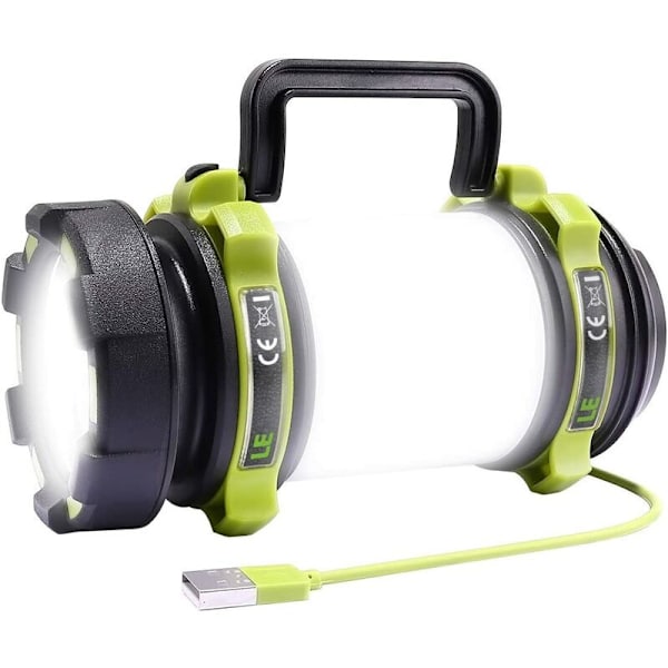KS-5992AC vihreä kirkas ulkovalo ladattava taskulamppu Tehokas 6-tilan LED-taskulamppu,