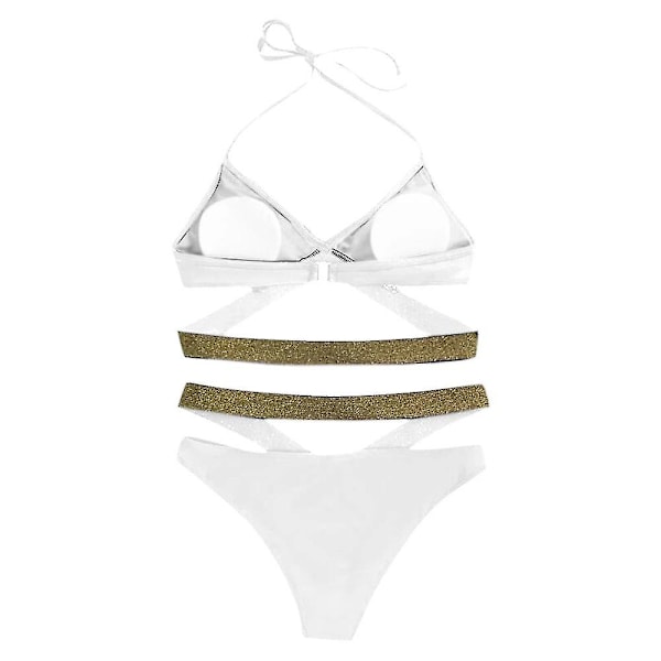 Naisten push-up-rintaliivit + lyhyt bikinisetti , uimapuku, uimapuku White L