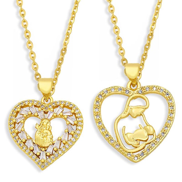 Halskjede gave til mamma Zircon Heart Stud motesmykker Ac8402 D