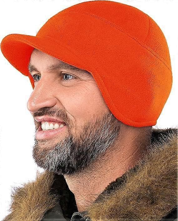 Fleece vinterlue med skygge - Menn - Øreklafflue Orange