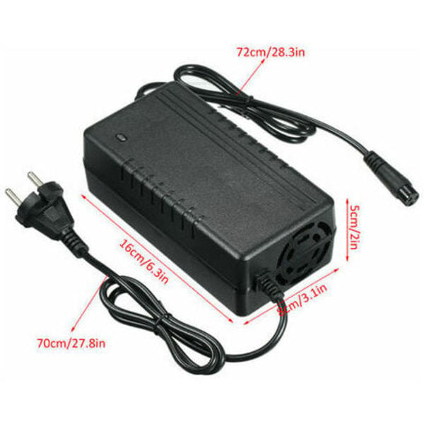 54,6V 2A elektrisk scooterlader, litiumionbatterilader, 3-hulls in-line-kontakt, passer til Kugoo M4 elektrisk scooter