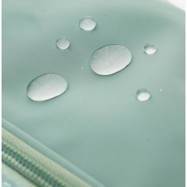 Enkel tolags kosmetikkveske med stor kapasitet bærbar vaskepose (liten grønn)