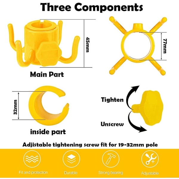 5-pakk strandparaplyhengekrok, 4-stifter strandparaplyhengekrok, justerbar plastparaplykrok for håndklær Kameraklær Luer Solbriller B