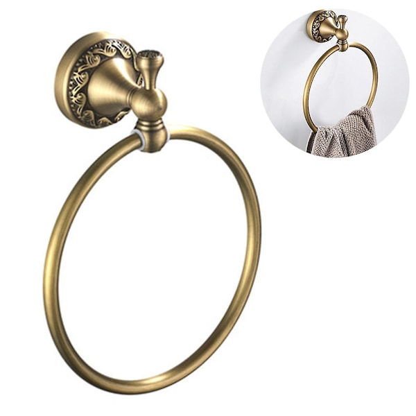Antik mässing handduksring Retro handdukshängare Hårdvara hängande handdukshängande ring för badrum rostsäker