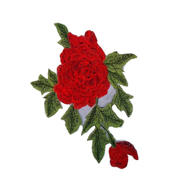 Rosettlapp 25,5x18,5 cm Utsökt textur slitstark polyester multifunktionell blomlapp för kläder, väskor och skor