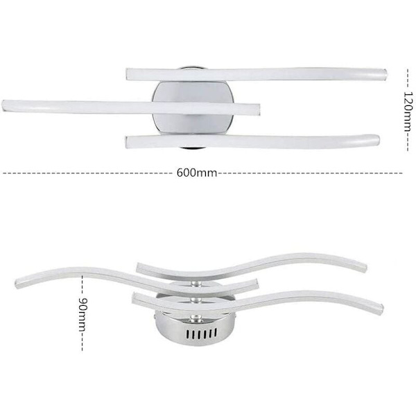 Kolmen aallon valot 18 W lämmin valkoinen Three Wave kattovalaisimet, yksi 18 W 1600 lumenia integroitu LED,