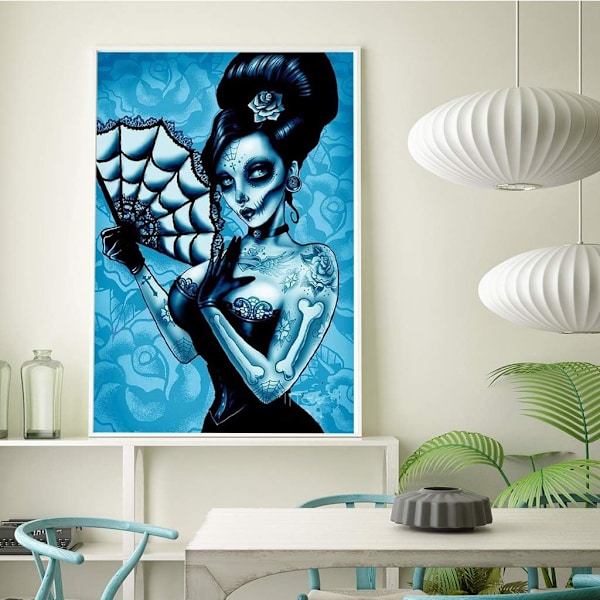 Rhinestone Paintings DIY 5D Diamond Painting by Numbers Kit Diamond Painting Litet bilde Hodeskalle Rhinestone Broderi Korsstingsett Art Craft Can