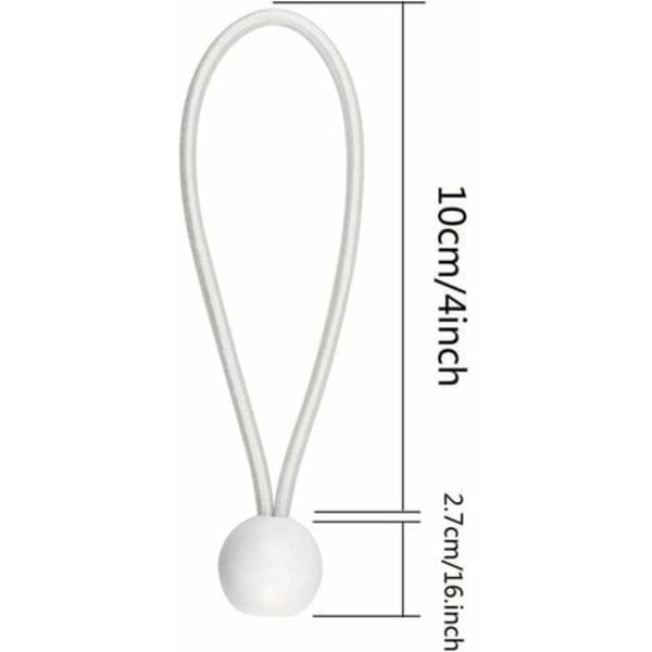 50 stk. Elastiske bold-bungee-snore, presenningsstrammer til lysthus, camping, teltsnore, gardinforlængersele, 10 cm