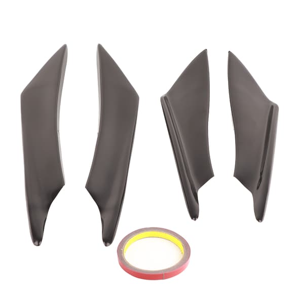 4 stk. Universal Sort Bil Front Kofanger Læbe Spoiler Splitter Finner Trim