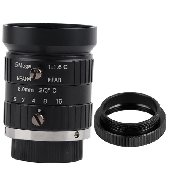 5MP HD 8mm Brännvidd Manuell Bländare C-Mount Säkerhetskameralins