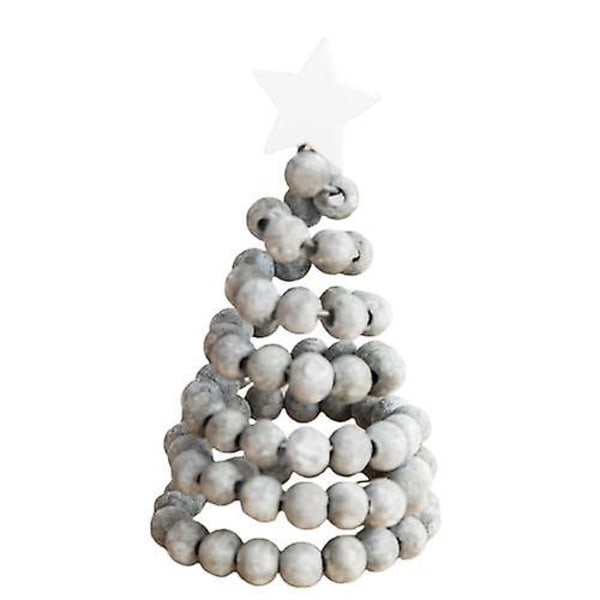 Trä julgran bordsskiva prydnader grey