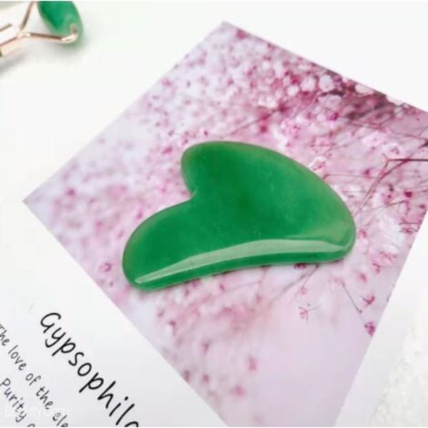 Gua Sha och jade roller, ansikts roller, ansikts roller skönhetsverktyg, Baimei rosenkvarts ansikte, gröna ögon och hals massager