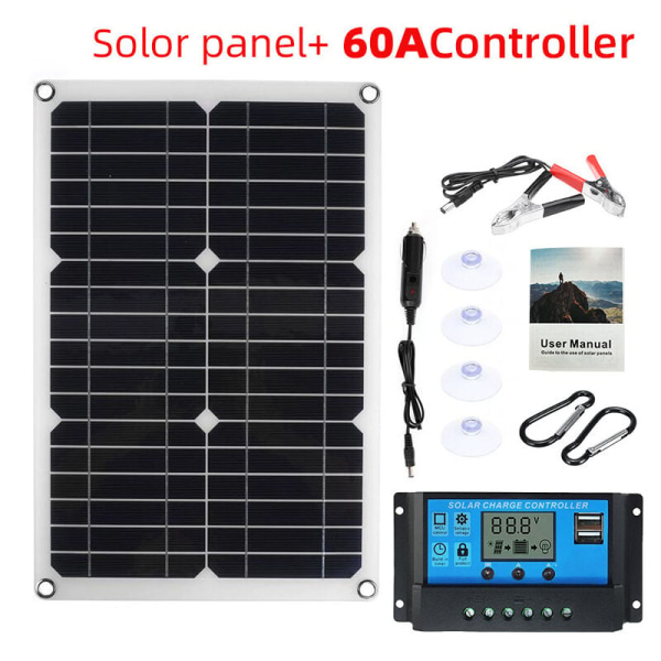 200w 60a 12v solcellepanelsett utendørs båt campingvogn batterilader kontroller