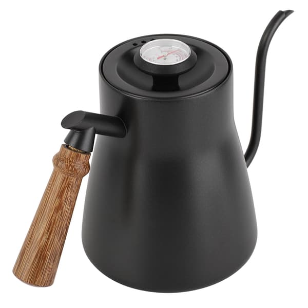 Rustfri Stål Gooseneck Kaffekjele Trehåndtak 850ml