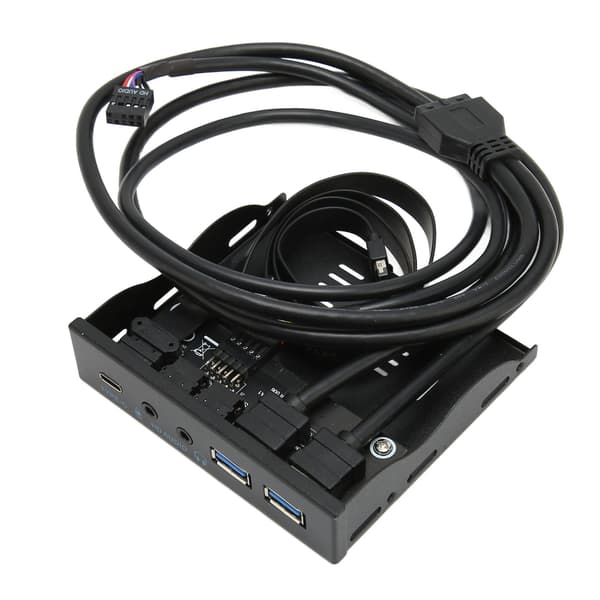 USB 3.2 Hub 10Gbps Frontpanel Plug and Play Jernkabinett Diskettstasjonsleser Kompatibel med Windows og Linux