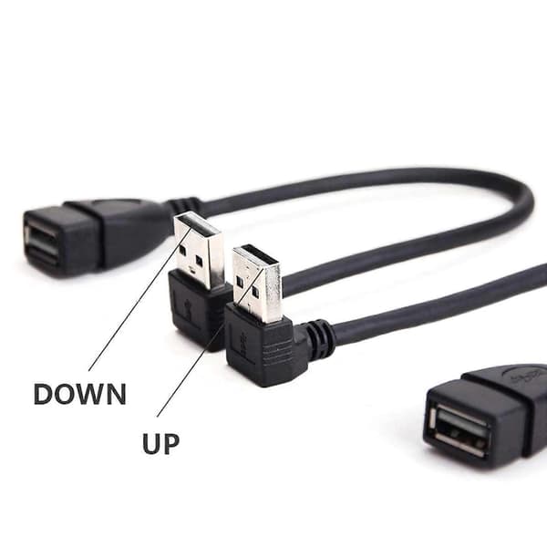 Ny 90 graders vinklet ned/op USB 2.0 forlængerkabel han til hun dataopladning harddisk U-disk USB datakabel forbindelse