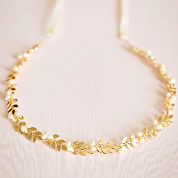 Seoshiustarvikkeet Pearl Decoration -hiusnauha tupsulla naisille