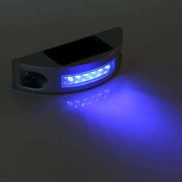 Solar LED Pathway Light 6 Blå Vanntett Aluminium Utendørs Innkjørsel Lampe