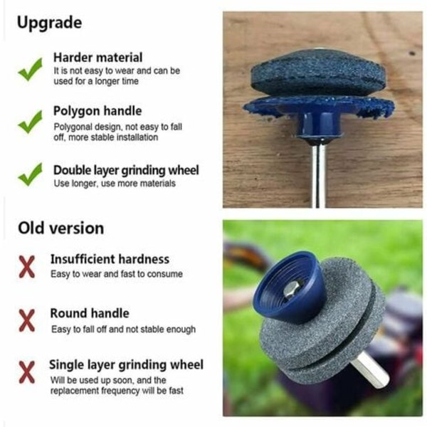 Pack Universal gräsklippare knivslipare, för alla elektriska borr- och handborrmaskiner, roterande slipning, dubbellagerslipare (G