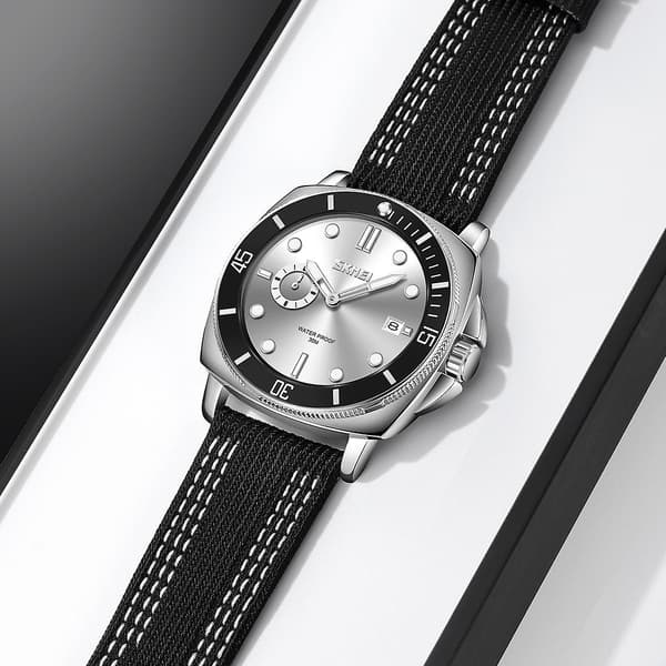 Mode Enkelt Ur Lysende Vandtæt Herre Quartz Ur Armbåndsur Silver