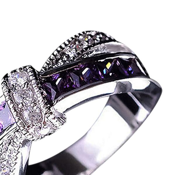 Ring Rhinestone Innlagt Dekorativ Legering Cross Design Finger Band For Party 11