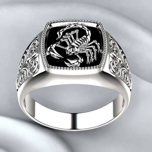 Män Scorpion graverad legering Wide Finger Ring Birthday Club Party smycken present US 13