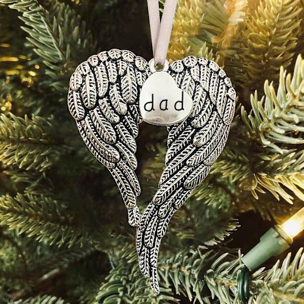 En del af mit hjerte er i julemindesmærke Angel Wing Ornament Pendant Dad
