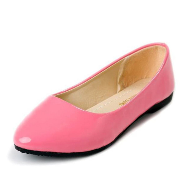Kvinder Flat Pumps Slip On Ballet Loafers Sko Pink 38.5