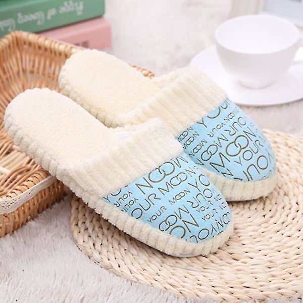 Dame Memory Foam Vinter Hjemmesko Blue 36-37
