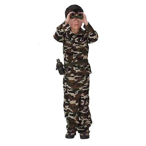 Halloween Barn Soldater Kläder Polis Special Force 130-140cm