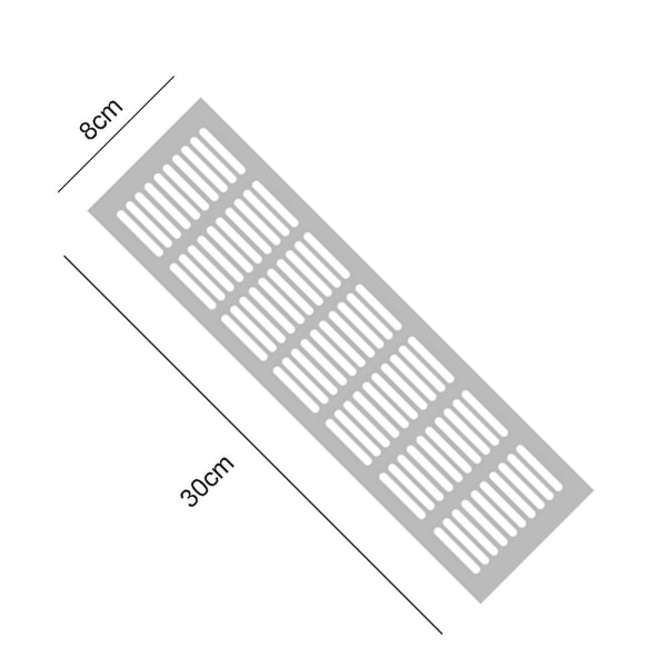 Ventilasjonsgitter Dør - Ventilasjonsgitter 300 mm X 80 mm Dør Ventilasjonsgitter Firkantet ventilasjonsgitter Aluminium Eksosgitter Luftgitter Ba